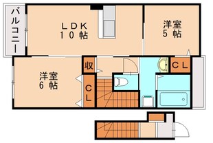 香椎駅 徒歩17分 2階の物件間取画像